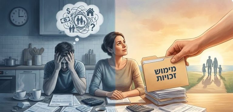השוואה של חיים בלי מימוש זכויות ולחיים עם מימוש זכויות